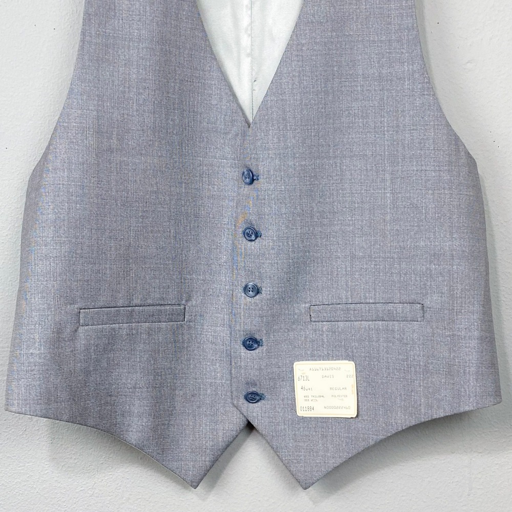 Vintage 70s Hart Schaffner & Marx Davis Suit Vest Mens Sz 46 Wool Blend Tailored - Picture 3 of 7